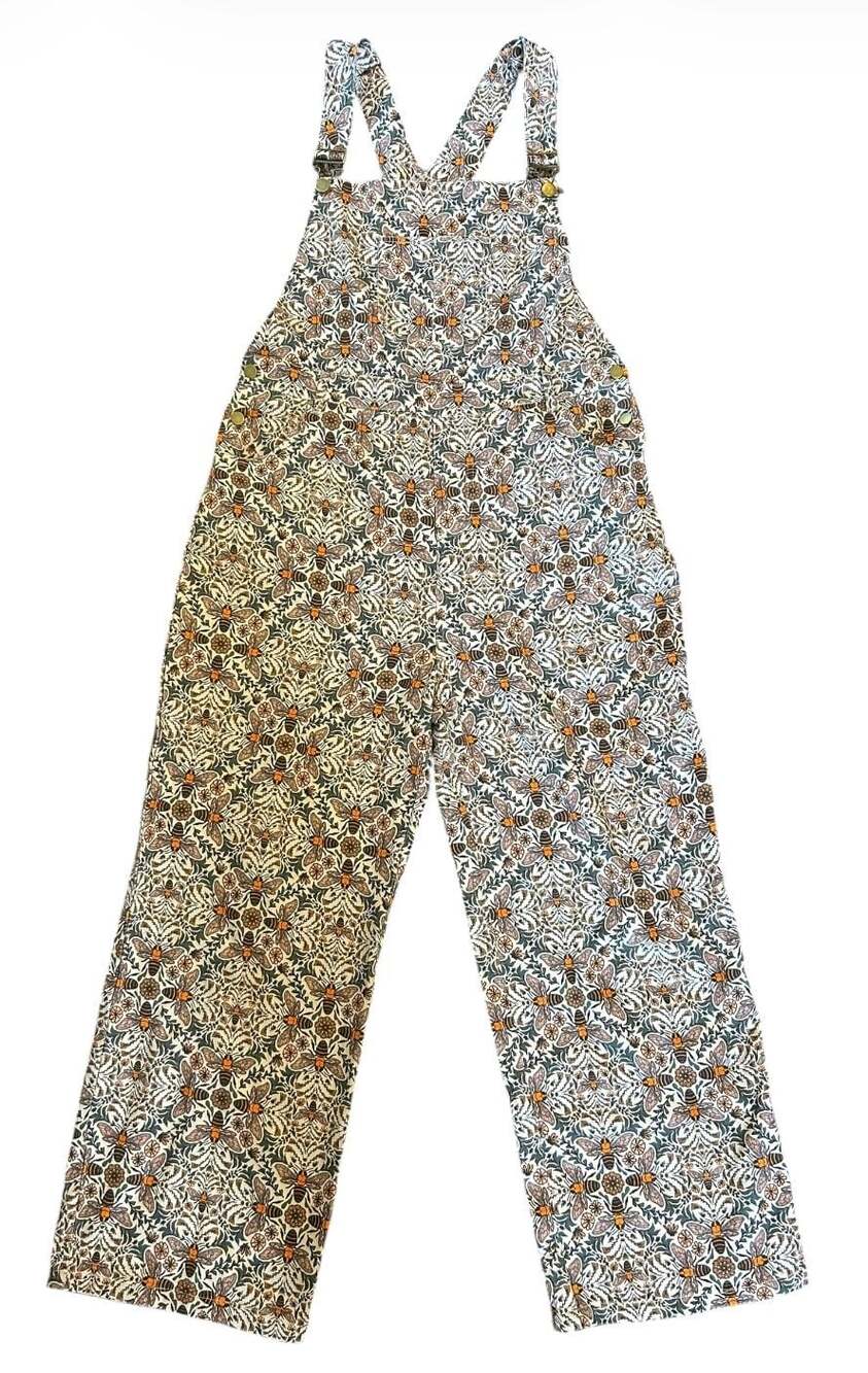 SM Wardrobe Bee Floral Print Wide Leg Bib Overalls